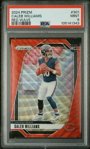 2024 Panini Prizm - Caleb Williams #301 Red Wave Prizm /149 (RC) PSA 9 Bears