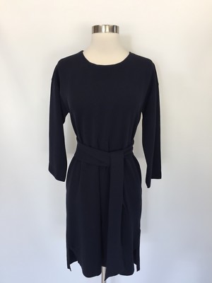 j crew tie waist cotton dress New J.CREW Tie-Waist Cotton Dress Indigo Sea Navy Sz S Small H6940 $118