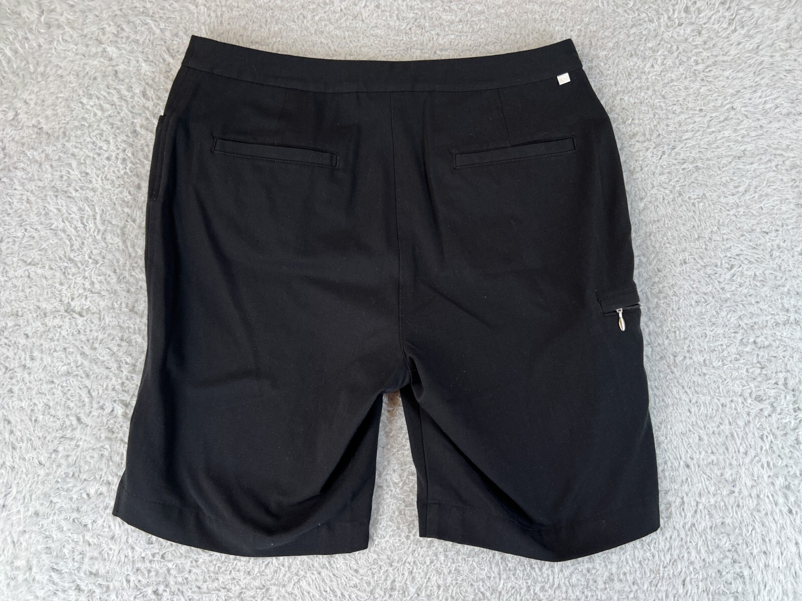 Callaway Womens Shorts Golf Solid Black Pockets Zippe… Gem