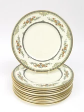 Minton STANWOOD Gold Trim Fine Bone China Set of 12 Dinner Plates 10.5" Diameter