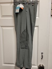 Ovation Girls Equestrian Breeches Size 14 Dove Grey New With Tags