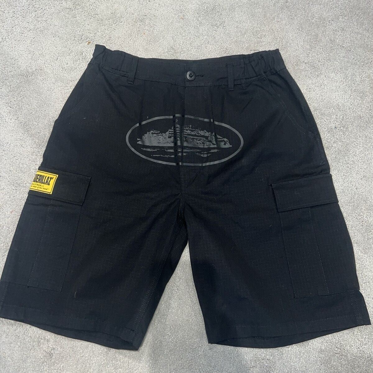 Black Corteiz Cargo Shorts New (Cut Belt) ✅ Black Corteiz Cargo Shorts New (Cut Belt) ✅