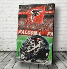 RISE UP Atlanta Falcons impresión artística ilustración casco NFL fútbol americano lienzo Julio Ryan