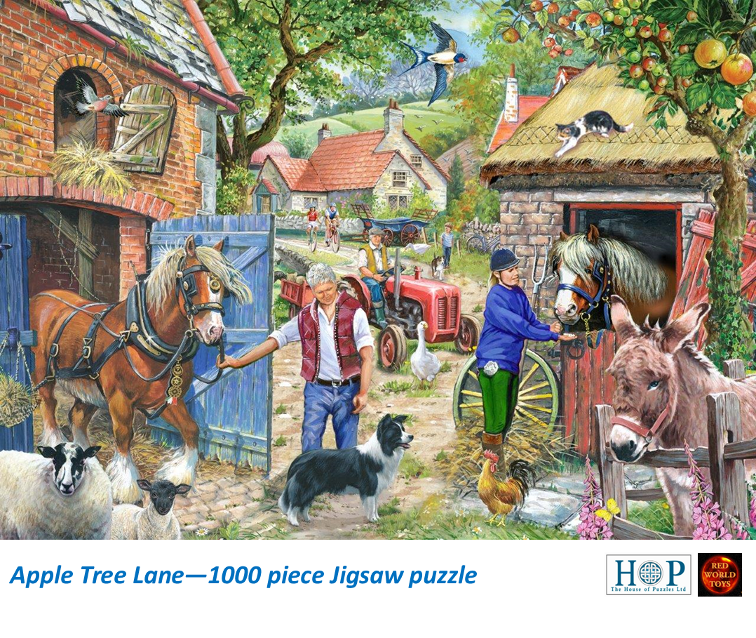 Apple Tree Lane 1000 piece Farm Yard Horse Jigsaw Puzzle by House
