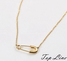 Chic Style Women Girl Gold Pin Titanium Stainless Steel Pendant Necklace 15-17"