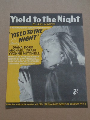 Diana Dors - Yield To The Night - 1956 film sheet music