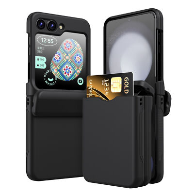 For Samsung Galaxy Z Flip 6/5/4/3 Hinge Protection Case Card Slot Wallet Cover