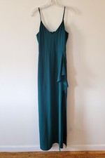 NWT Express Long Maxi Side Slit Green Cocktail Evening Dress - Size 2
