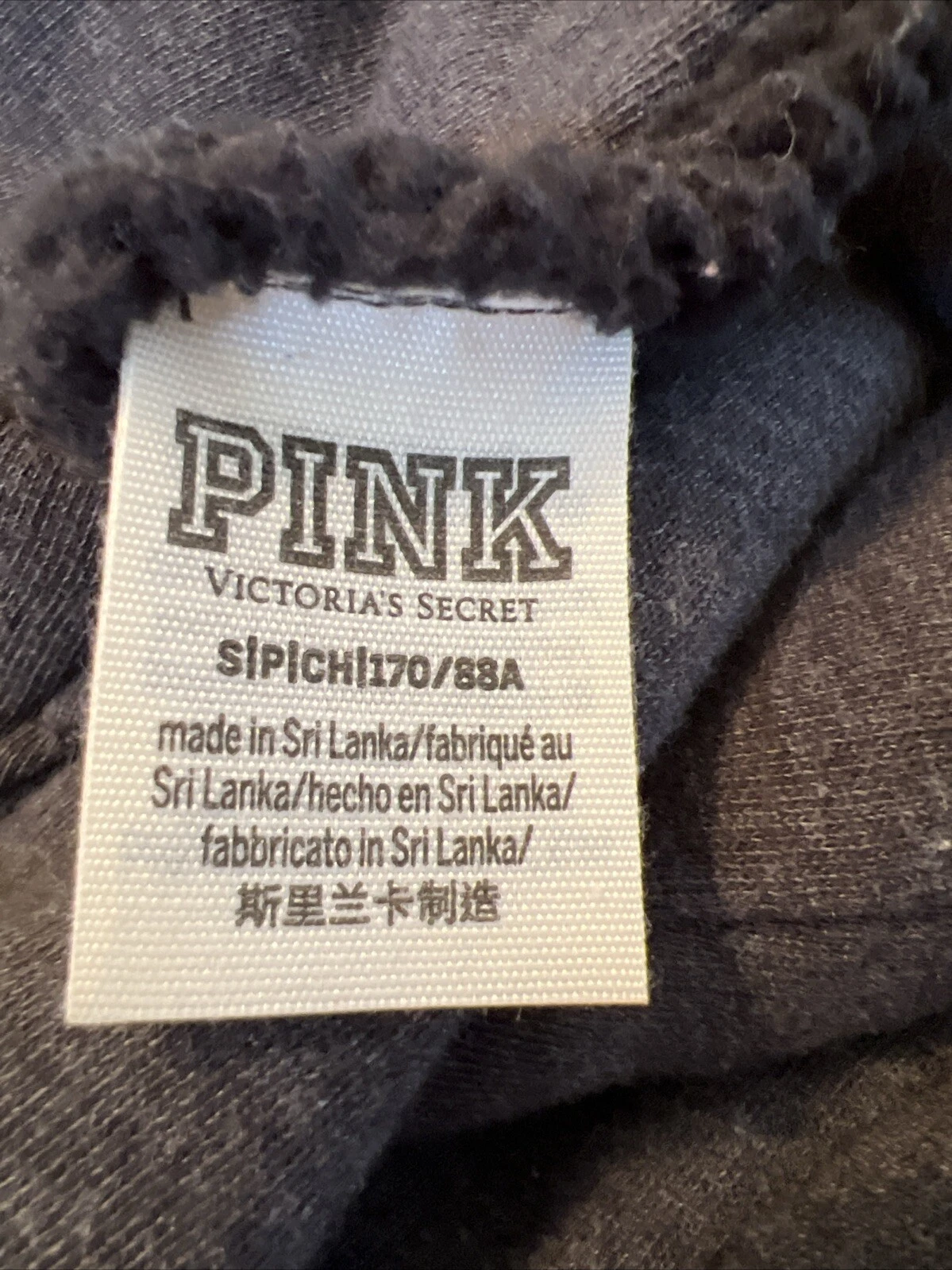 UNDERCOVER Victoria's Secret ROSA Felpa con Cappuccio Foderata Sherpa Full Zip Reversibile Nera Small