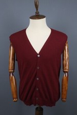 Boggi Milano Custom Fit Sleeveless Wool Knit Button Vest Gilet Sweater Size XL