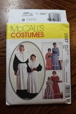 McCall's 2337 Pattern Pilgrim Maid Pioneer Dress Hat Corset SZ Med 12-14 UC