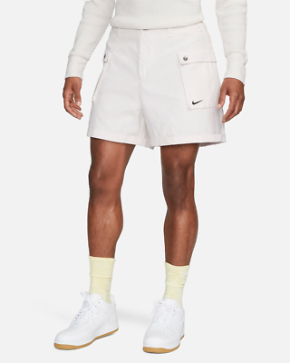 Men's Size 34 Nike Life Woven P44 Cargo Cotton Canvas Shorts White