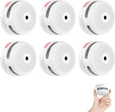 X-Sense mini smoke detectors 10-yr battery - 6 pk