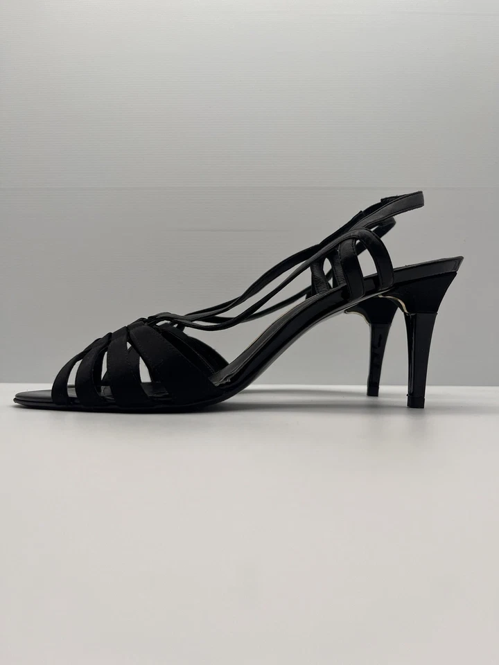 Sandalias de aguja Hugo Boss negras todo cuero talla 40 EUR hechas en Italia Lilly Foto 2 de 4