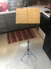 New  THE Music Shoppe Sheet Music Stand Black Folding w/ Case 