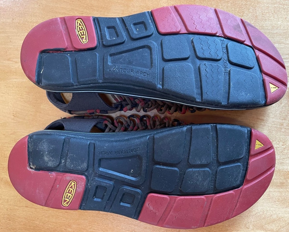 Keen Uneek Sandals Mens 11.5 Red Dahlia/Raya-Braided Cord Keen Uneek Sandals Mens 11.5 Red Dahlia/Raya-Braided Cord