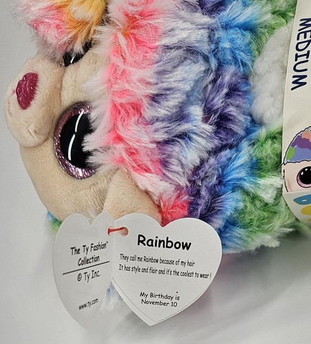 Ty Beanie Boo's Fashion Slipper Socks New Rainbow The Poodle Child's Medium 1-3 - Picture 5 of 7