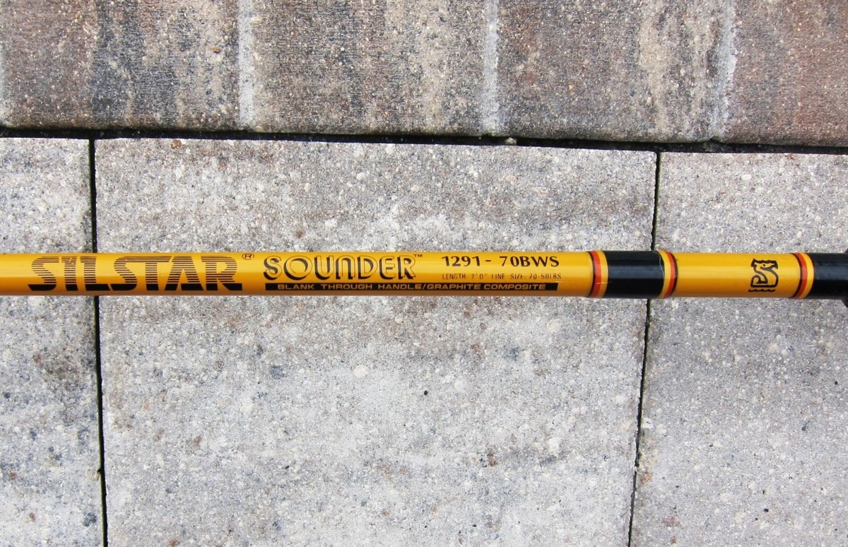 Vintage SILSTAR SOUNDER 1291-70BWS Big Game Spinning Rod: 7'; 20