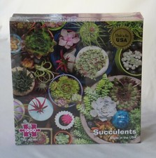 "SUCCULENTS" 1000 Piece Jigsaw Puzzle by Re-Marks- USA Made-Factory Sealed-New!