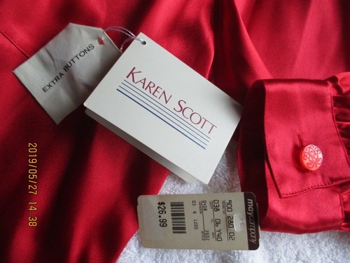 Vintage Women's Clothing size 14 Karen Scott Red Blouse/Top New with Tags - Picture 5 of 7