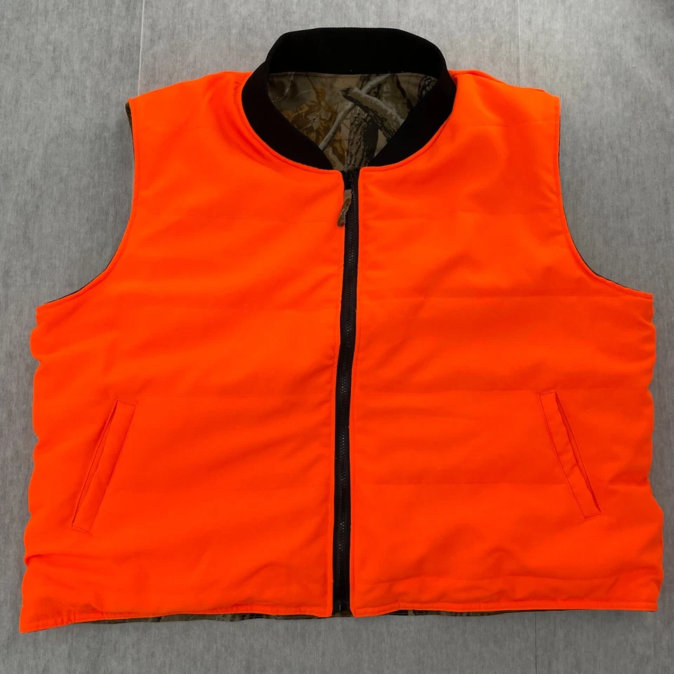 Bob Allen Vest Adult 2XL Camo Orange Reversible Realtree Shooting Hunting Mens - Image 2 of 4