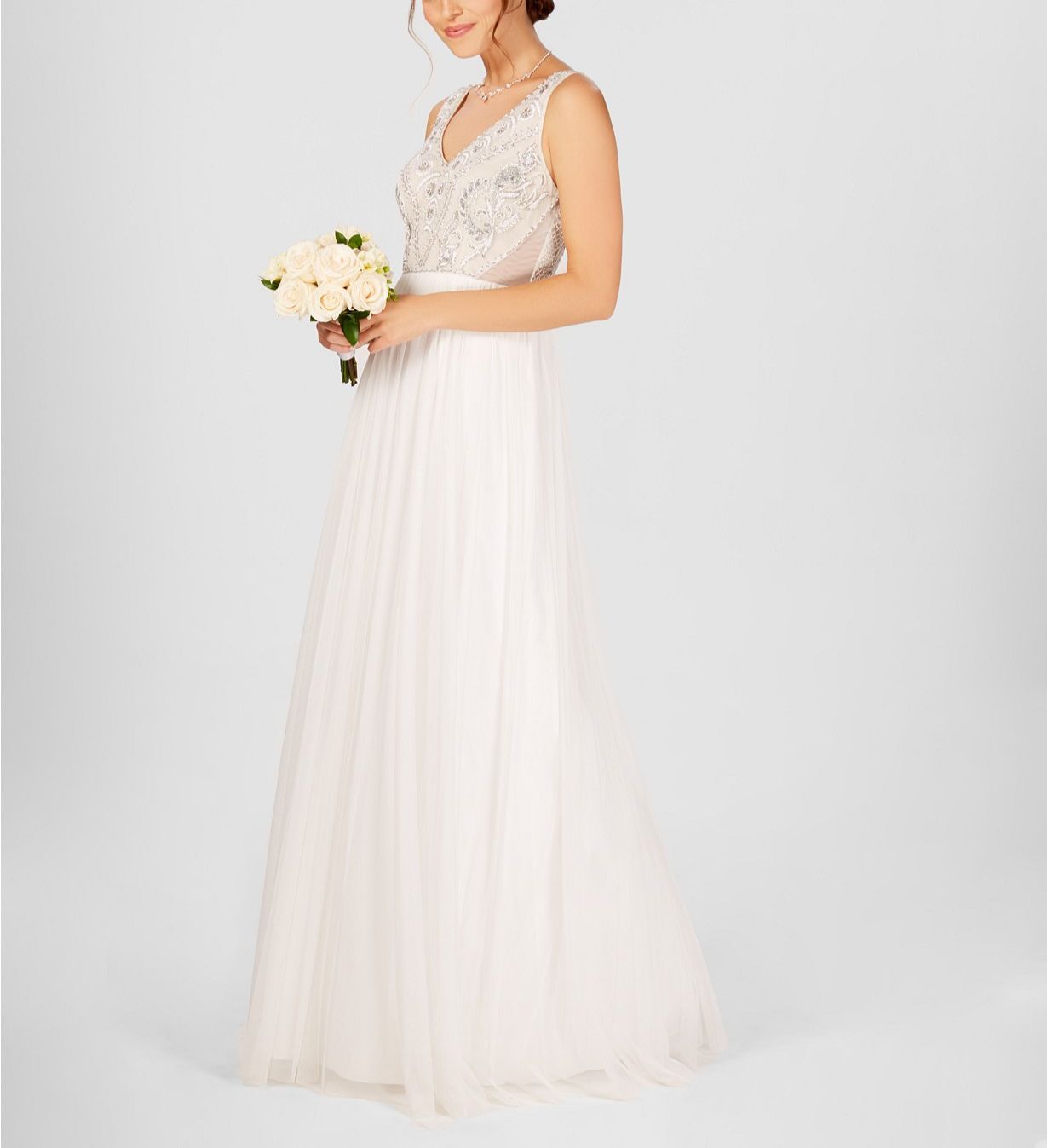 adrianna papell white dress