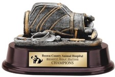GOLF TROPHY GOLF BAG RESIN GOLFING AWARD WITH FREE LETTERING M RFB307