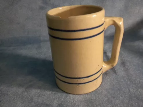 Red Wing Pottery Blue Band Stoneware Mug Chip Crack Antique
