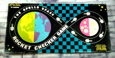 Vintage Apollo Space Rocket Boardgame Checkers Planets Spinner Strategy 1967