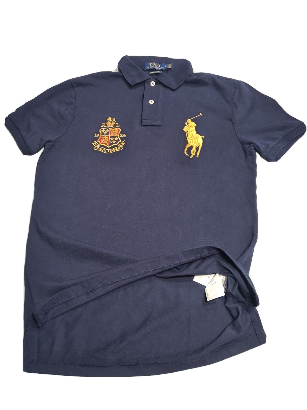 Ralph Lauren N.Blue Custom Slim Fit Polo Shirt With BIG PONY, Size-S, RRP-£79.99 image 2