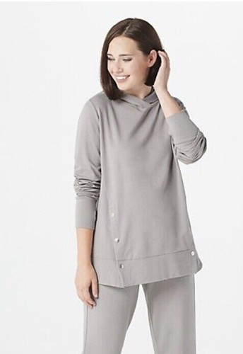 Sudadera AnyBody Pequeña Gris Guijarro Terry Francés con Broches Laterales - Imagen 3 de 4