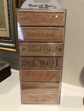 Hampton Art Create A Card 7 Piece Stamp Set Various Occasions Wood / Rubber New