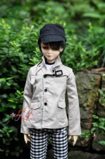 1/4 1/3 Uncle BJD Outfit Doll Clothes Khaki Jacket Neck Buckle Folding Collar