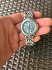 vintage seiko chronograph watch kinetic links stainless