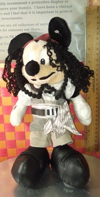 Plush, Mickey Mouse, as Captain Jack Sparrow, 11''h, authentic original with tags