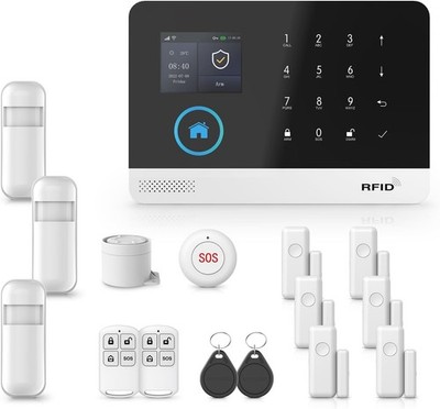 GSM & WIFI Wireless Home Security Systems 2,4 Zoll LCD Bildschirm, 100+ Sensoren, 120