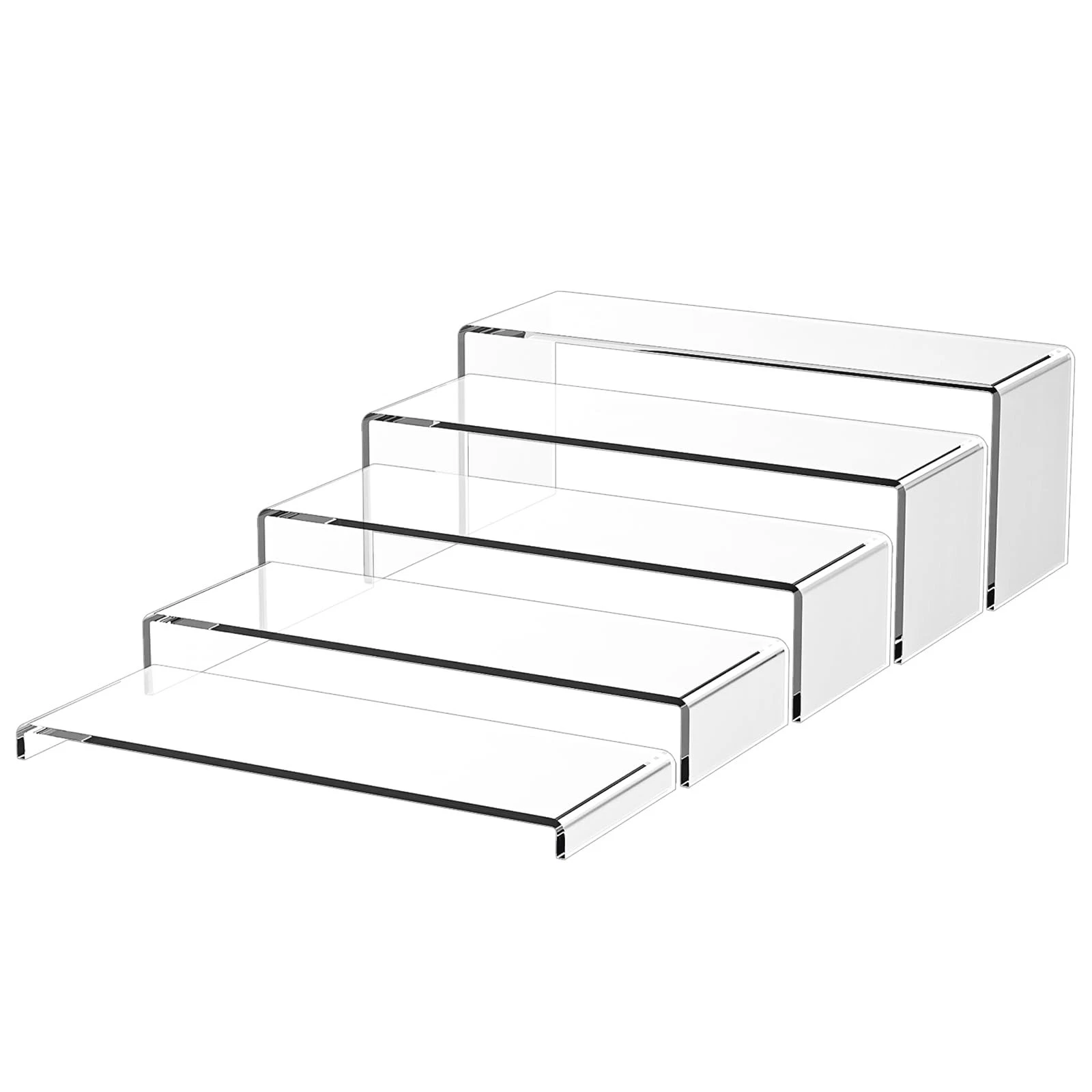 5-Pack Acrylic Spice Rack(10.8"~12.4"L), Seasoning Organizer with Non-Slide S...