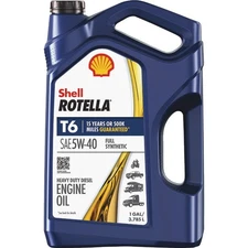 Shell Rotella T6 Full Synthetic 5W-40 Diesel Engine Oil, 1 Gal. Pack of 3