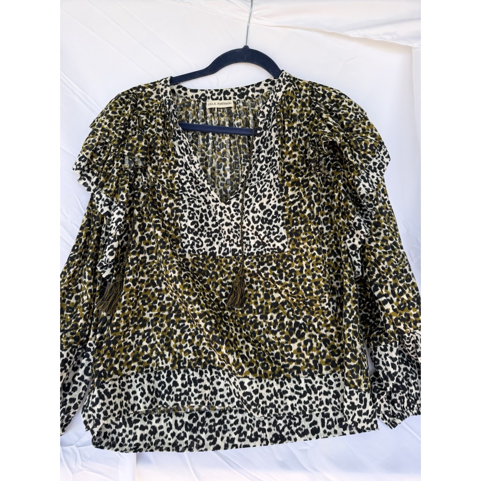 Ulla Johnson Blouseruffled leopard print cotton  … - image 2