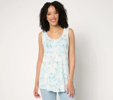 LOGO by Lori Goldstein Women's Top Sz S Printed Tie Dye Knit Tank Blue A683847