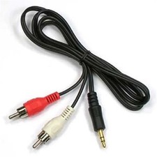 3.5mm 1/8" Stereo to 2 Male RCA Jack Adapter AUX Audio Y Cable Splitter