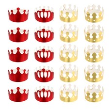 Reusable Golden Paper Birthday Crown Hats 20Pcs Kids Party Hat Supplies
