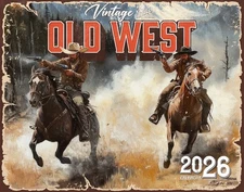 2026 Vintage Old West Wall Calendar 16-Month X-Large Size 14x22 | FREE SHIPPING