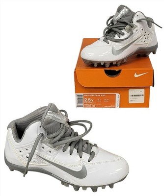 NEW Nike Speedlax 4 BG Youth 2.5 White/Metallic Silver Cleat  616299 100