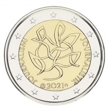 Finland 2 euro 2021 Bimetal UNC Journalism