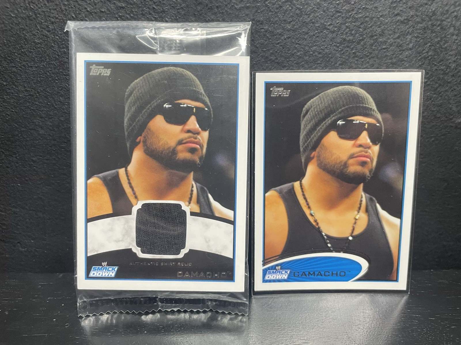 WWE Camacho (Tonga Loa) 2012 Topps Authentic Shirt Relic + Base 2 Card Lot
