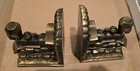 Set of Two Train Brass Locomotive Bookends — photo 4