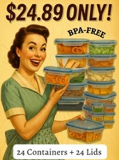 48 PCS Food Storage Containers Airtight BPA Free Stackable Kitchen Meal Prep NEW