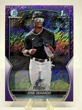 2023 Bowman Chrome #BCP-195 Jose Gerardo Prospects Purple Shimmer #/250 SN