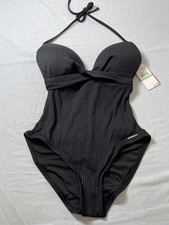 Vince Camuto Ripple Effect Ribbed One-Piece Swimsuit Women's size 8